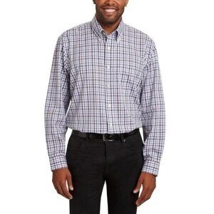NEW Kirkland Signature Men's 17.5 x 34/35 Button-Down Dress Shirt Plaid